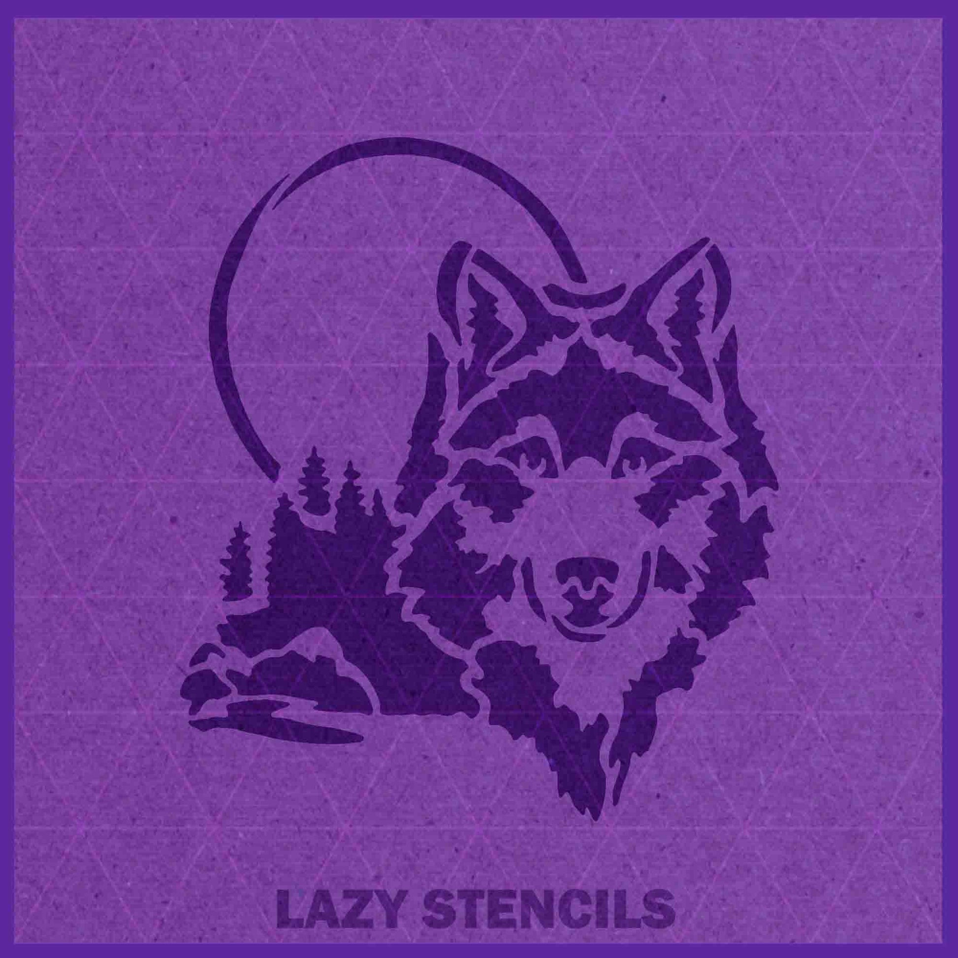 WOLF STENCIL - Lazy Stencils