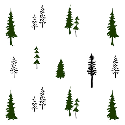 CHRISTMAS TREES FOREST STENCIL
