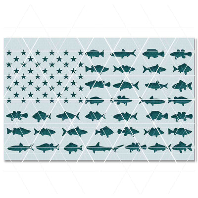 FISH FLAG STENCIL