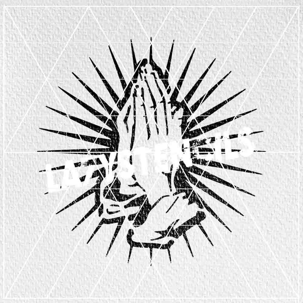 PRAY HANDS STENCIL
