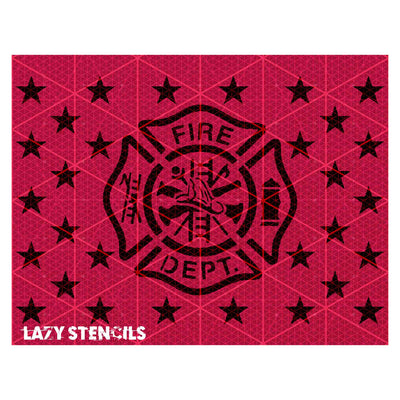 FIRE DEPARTMENT FLAG STENCIL - LAZY STENCILS