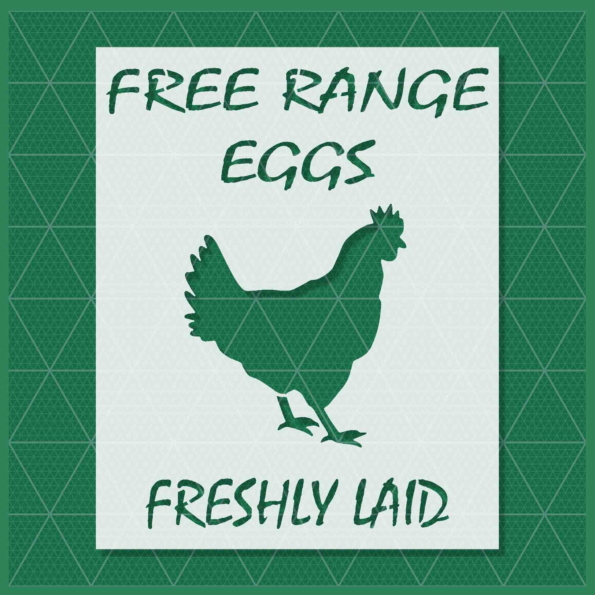 FREE RANGE EGGS STENCIL - Lazy Stencils