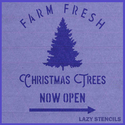 FARM FRESH TREES STENCIL - LAZY STENCILS