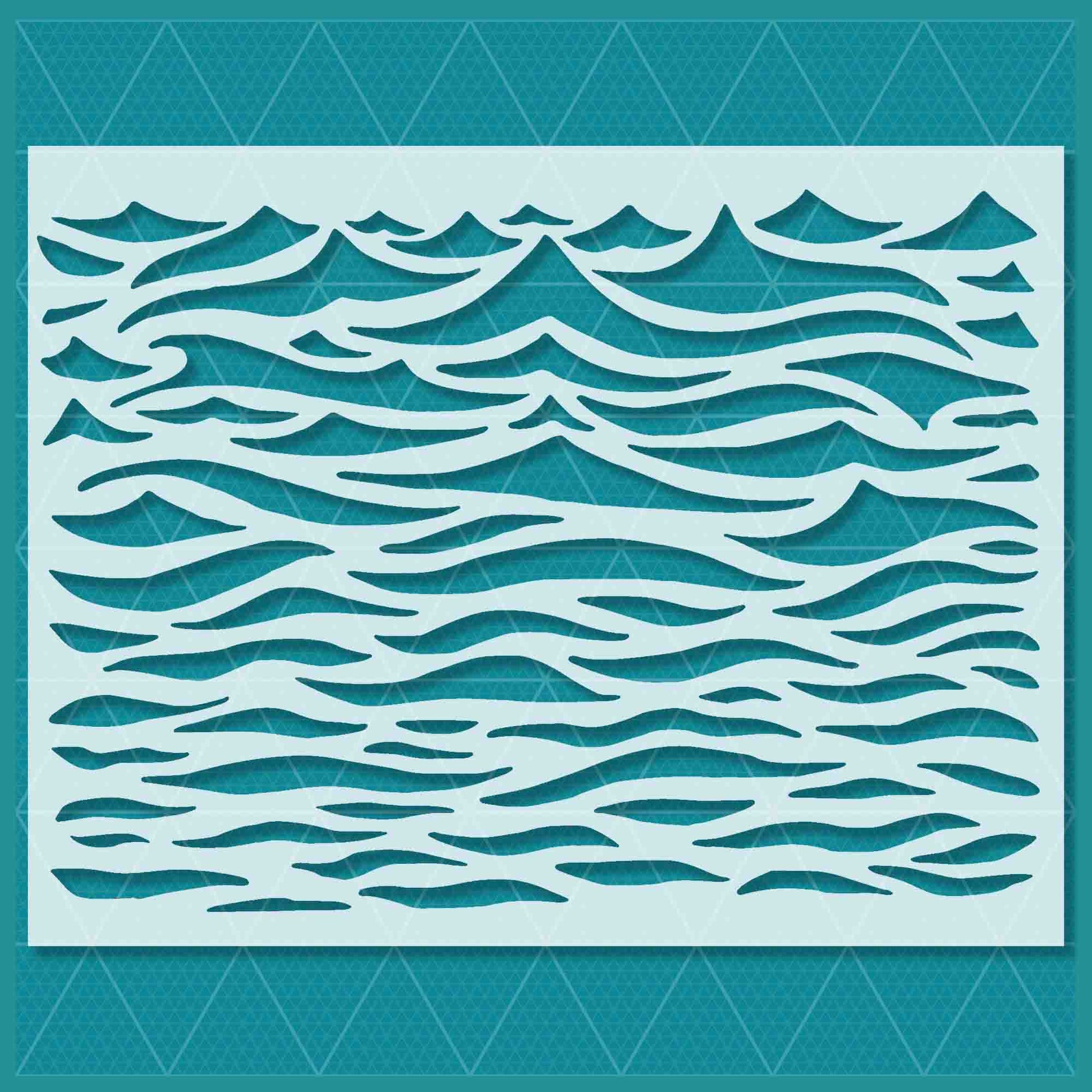 OCEAN WAVES STENCIL - Lazy Stencils