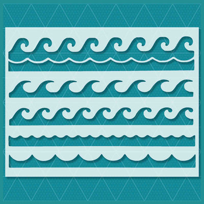 OCEAN WAVES STENCIL - Lazy Stencils