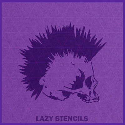 PUNK SKULL STENCIL - Lazy Stencils