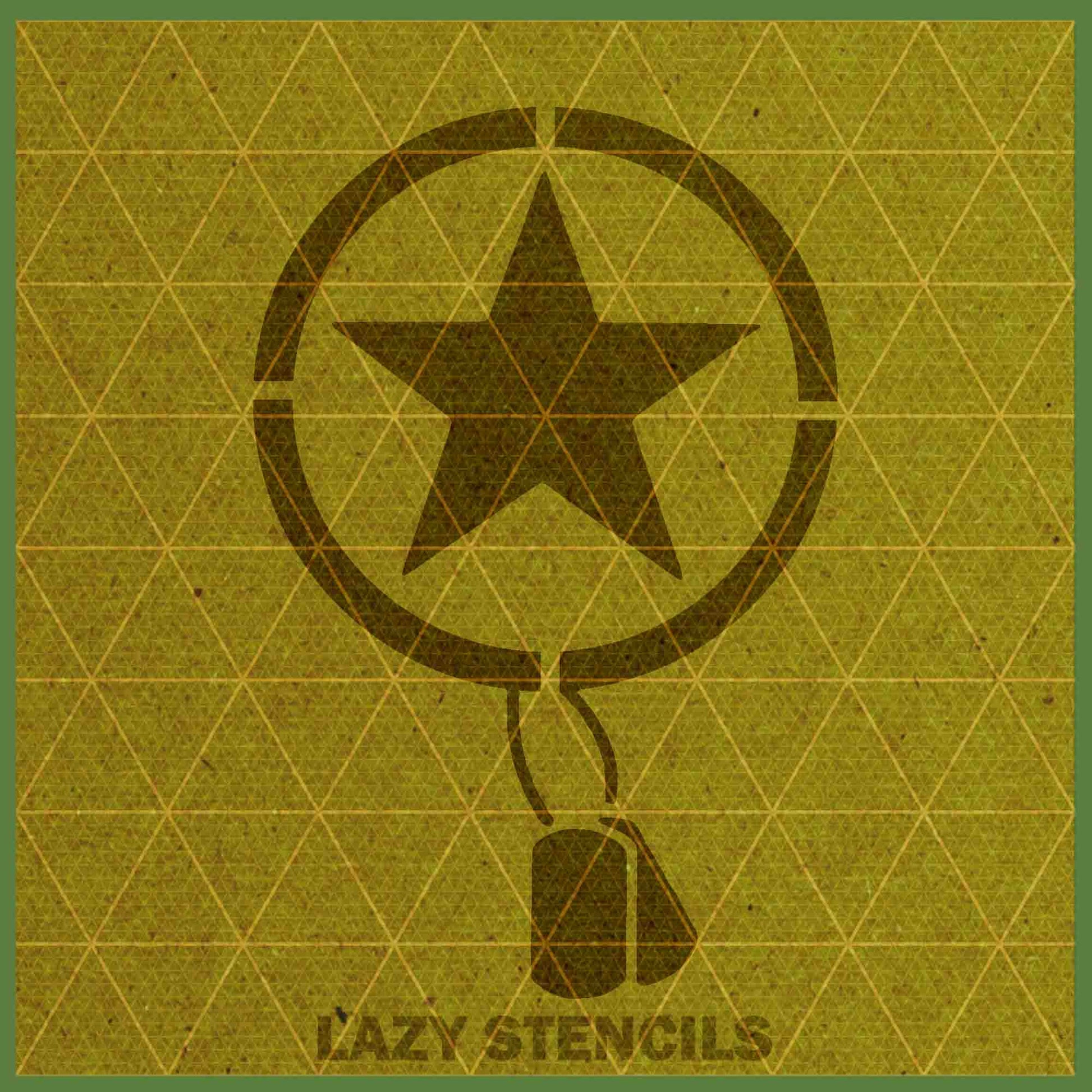 ARMY TAGS STENCIL - Lazy Stencils