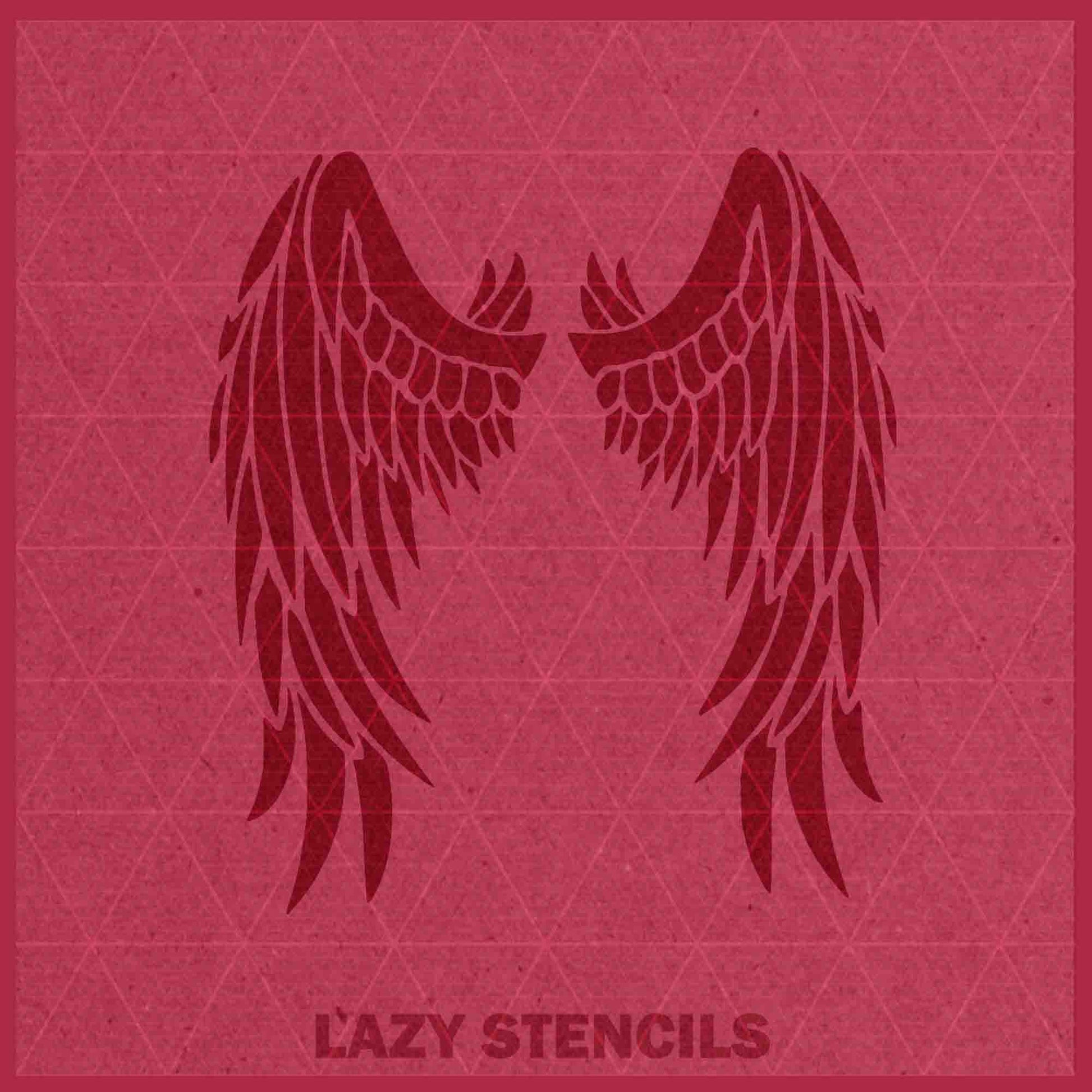 ANGEL DEVIL WINGS STENCIL - Lazy Stencils