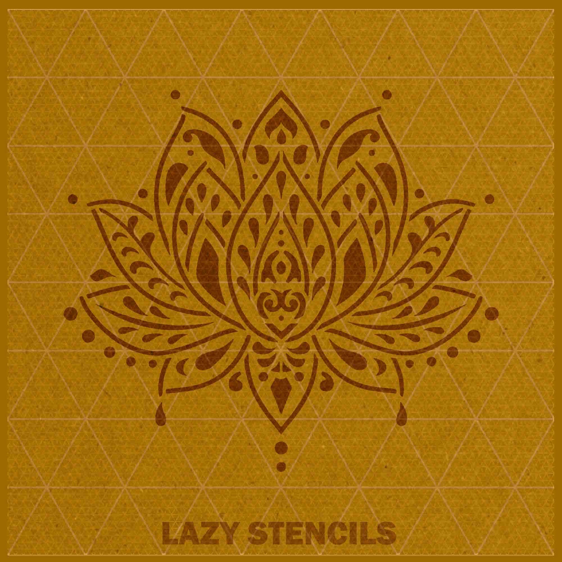 MANDALA LOTUS STENCIL - Lazy Stencils