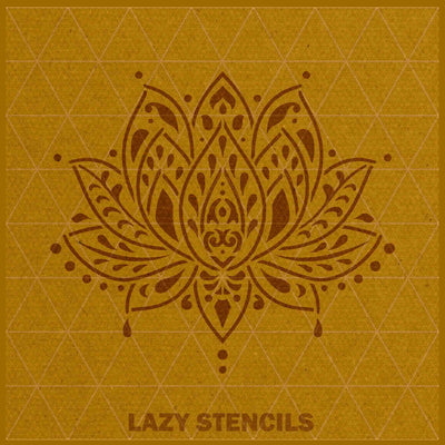 MANDALA LOTUS STENCIL - Lazy Stencils