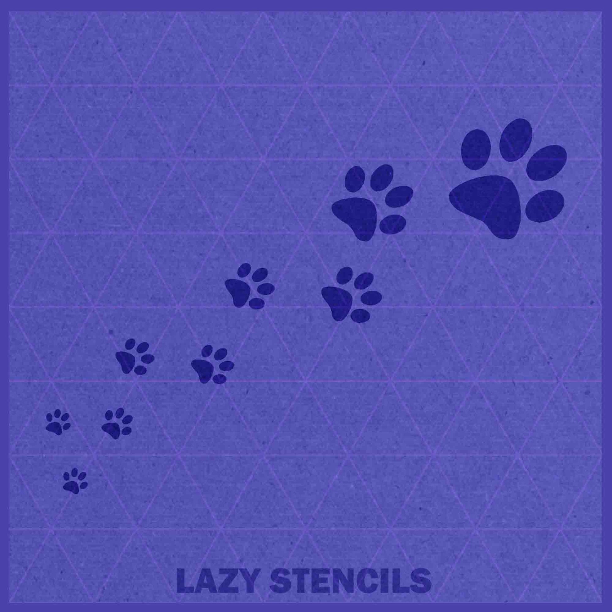TRAIL OF PAW STENCIL - Lazy Stencils