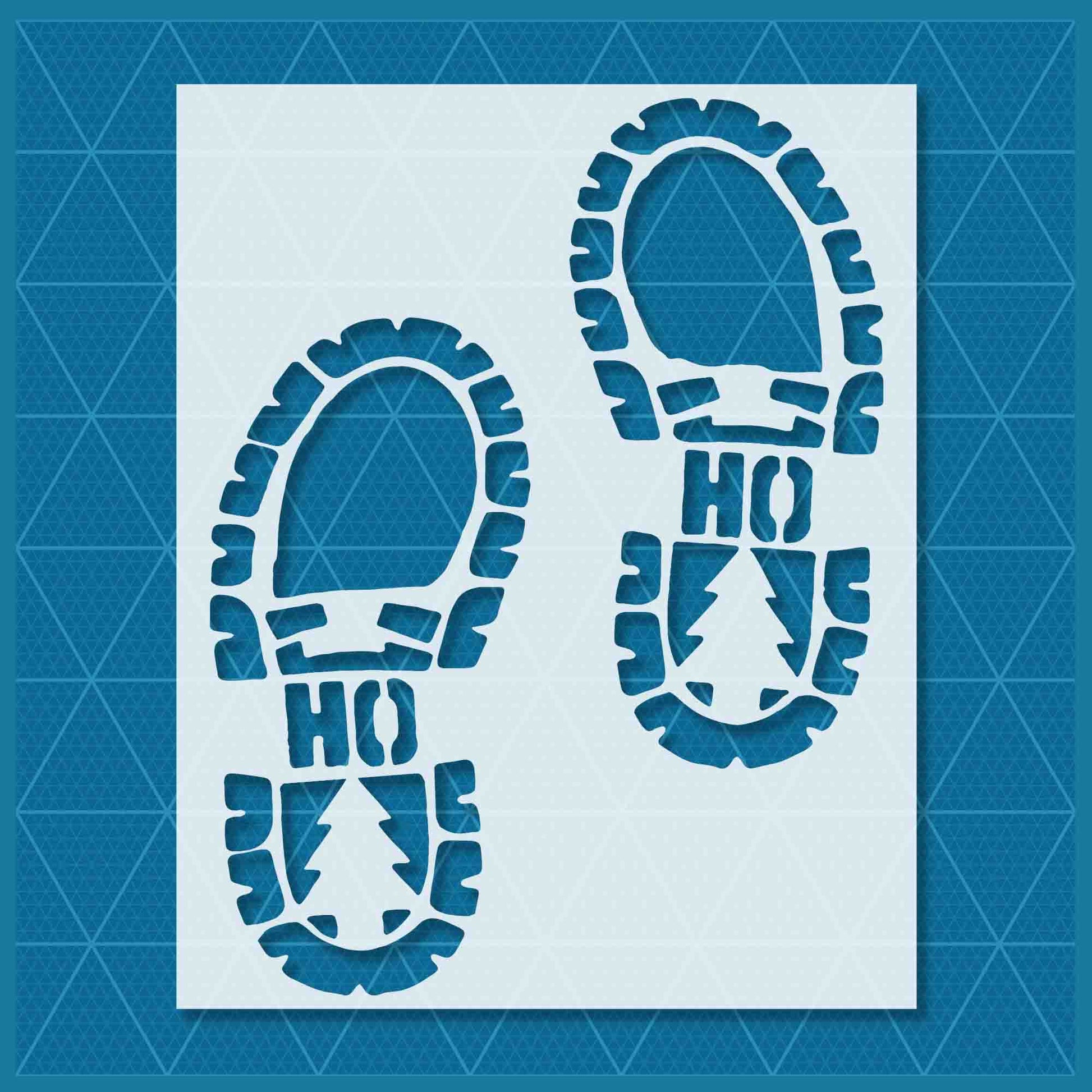 SANTA FOOTPRINTS STENCIL - LAZY STENCILS