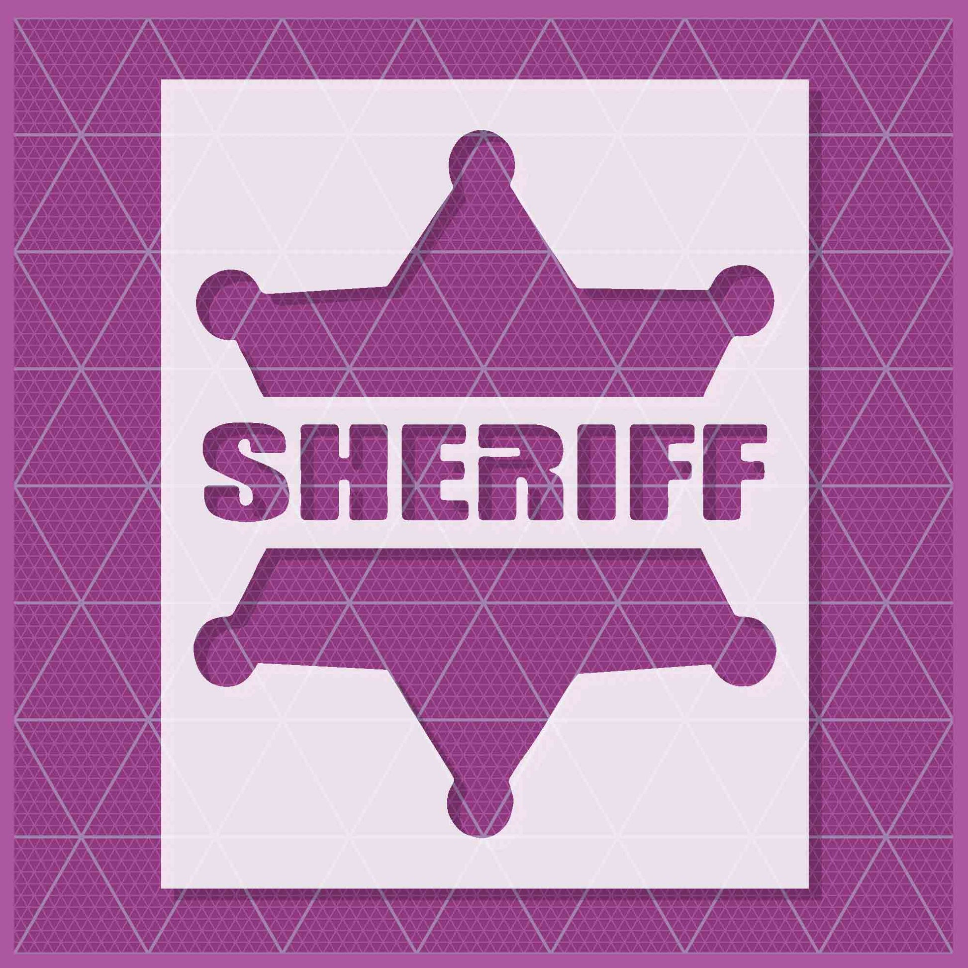 SHERIFF BADGE STENCIL - Lazy Stencils