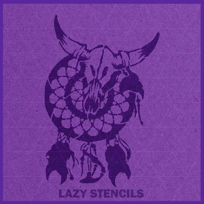 DREAMCATCHER SKULL STENCIL - Lazy Stencils