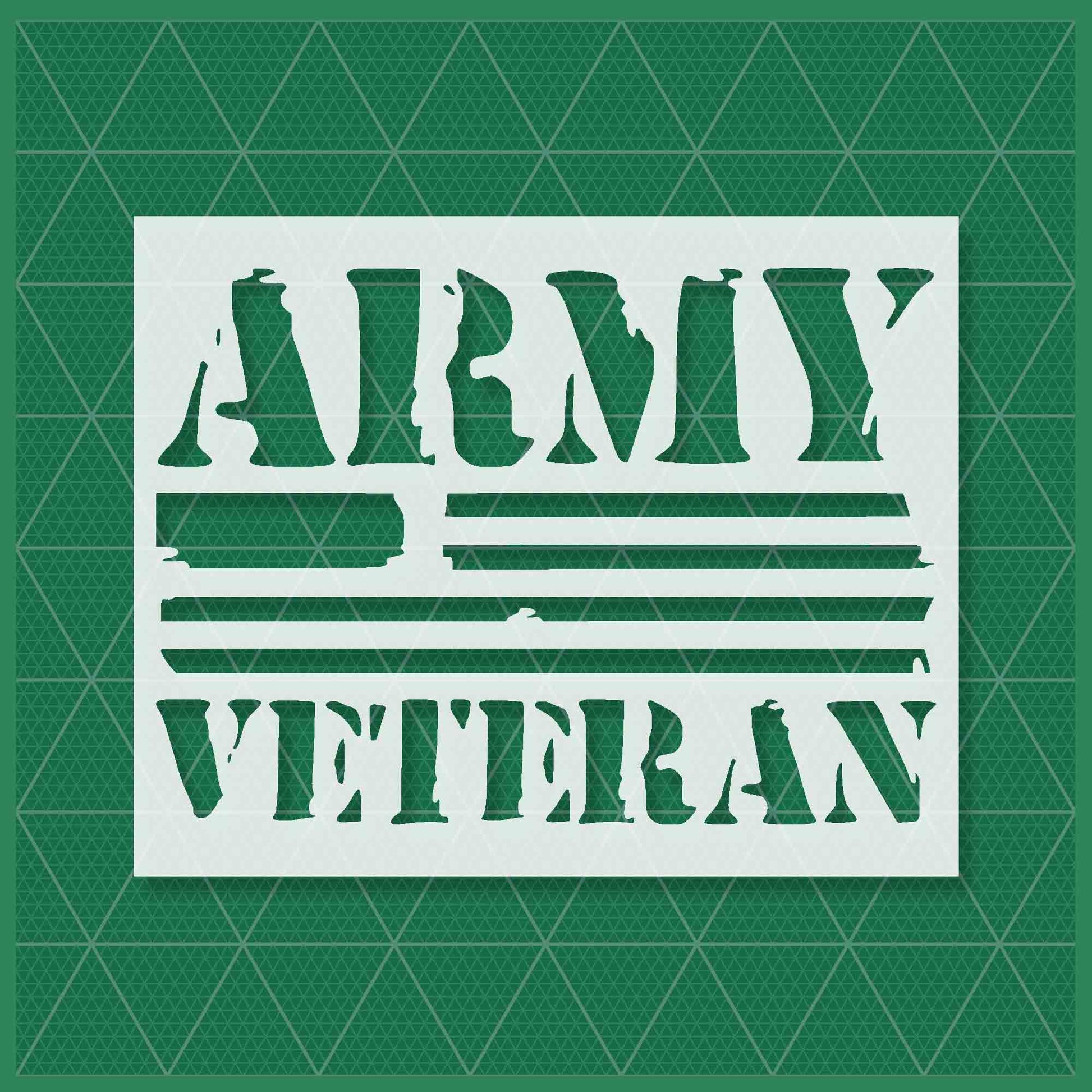 ARMY VETERAN STENCIL - Lazy Stencils